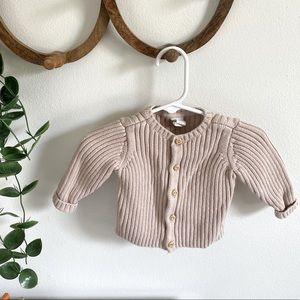 H&M | Ribbed Knit Cardigan in organic cotton 1-2mo